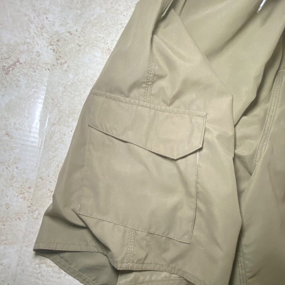 Mens Olive Cargo Swim‎ Shorts With Drawstring Pocket Beach Pool Vacation - Picture 6 of 9